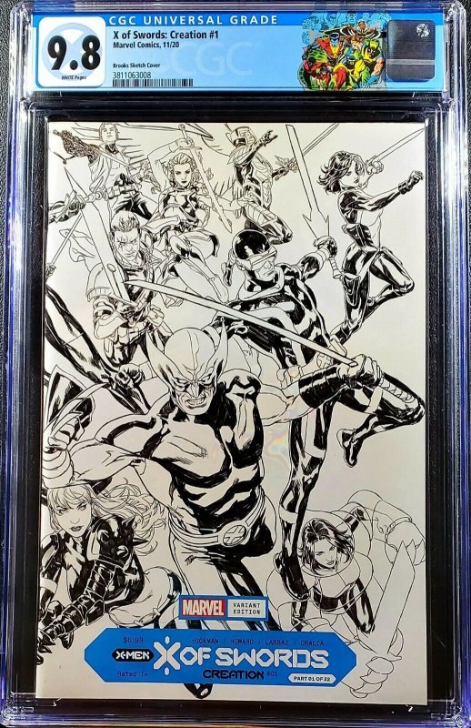 X Of Swords Creation 1:100 Brooks Wraparound Sketch CGC 9.8 crain