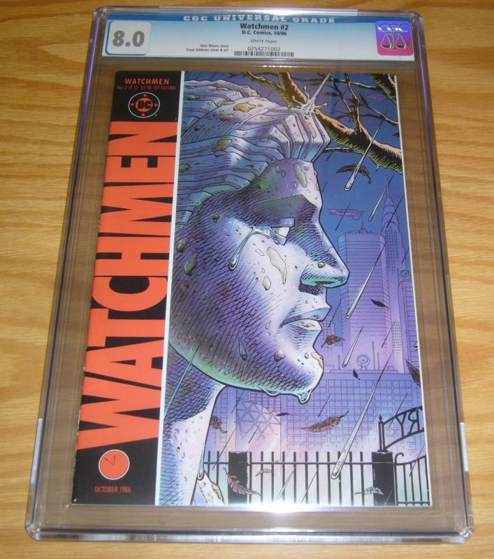 Watchmen #2 CGC 8.0 alan moore - dave gibbons - dc comics 1986