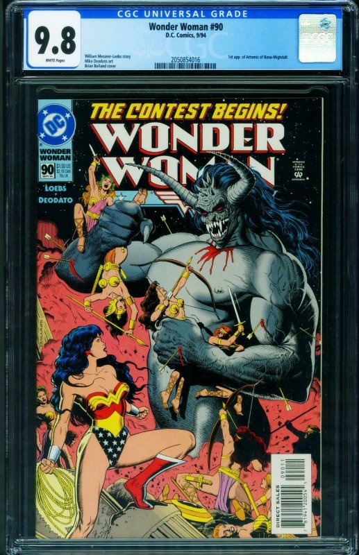 WONDER WOMAN #90 CGC 9.8 DC 1st appearance of Artemis 2050854016