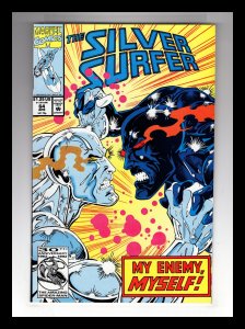 Silver Surfer #64 (1992) MY ENEMY, MYSELF! Captain Marvel Cameo  / MC#43