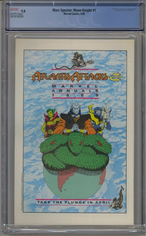 MARC SPECTOR MOON KNIGHT #1 CGC 9.8 WHITE PAGES