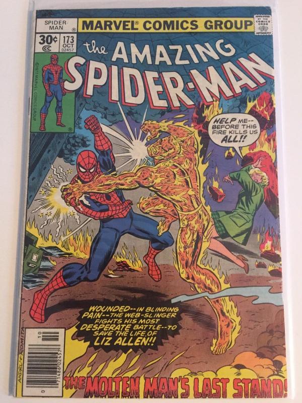 AMAZING SPIDER-MAN V1 #173  1977  THE MOLTEN MAN'S LAST STAND KEY ISSUE
