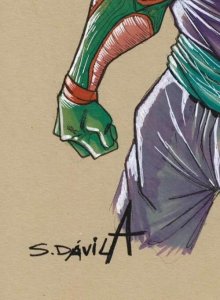 Piccolo Original Art by Sergio Dávila – Dragon Ball A4 Color Illustration Signed