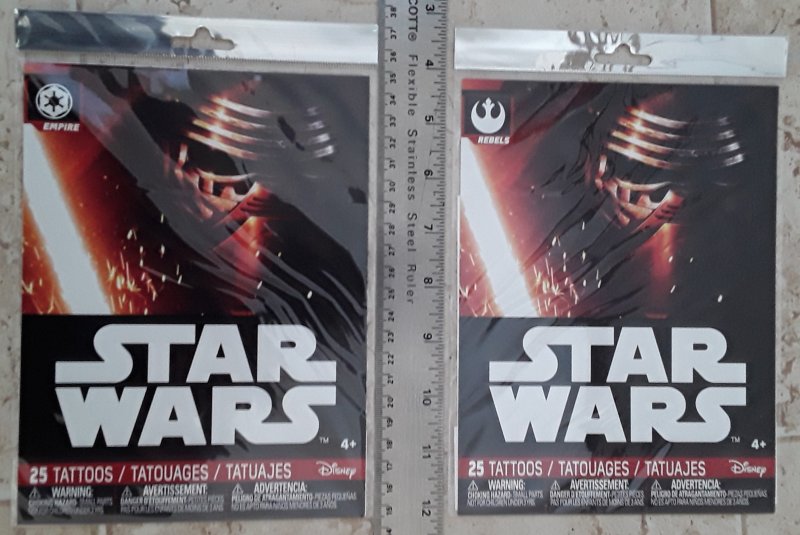 Star Wars Disney Savvi 2 Unopened Packs of 25 Tattoos Rebels & Empire