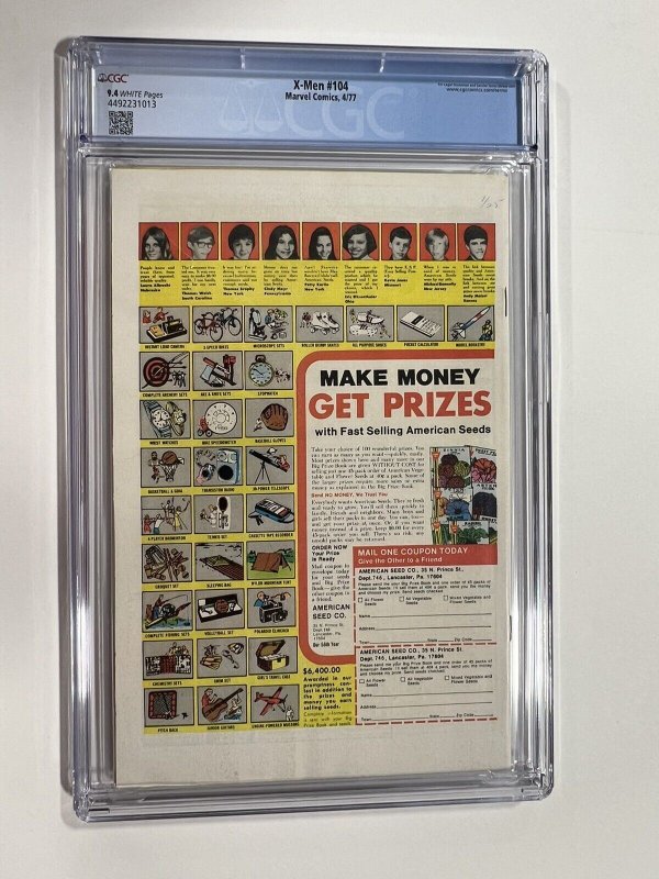 X-Men 104 CGC 9.4 WP Marvel Comics 1977