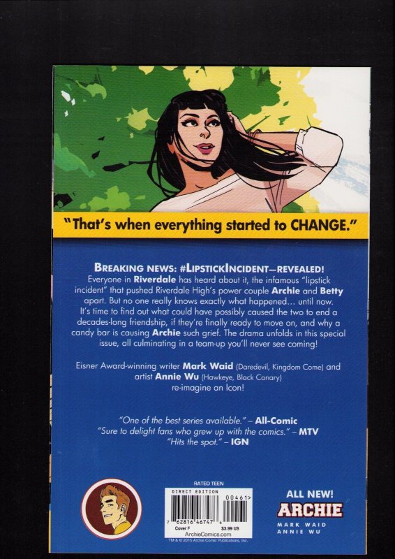 Archie #4 - PAUL RENAUD VARIANT COVER! (9.2) 2016