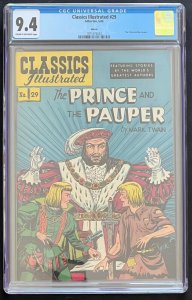 Classics Illustrated #29 HRN 60 Gilberton 1949 CGC 9.4 Prince and the Pauper