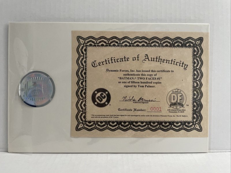 Batman Two Faces #1 With COA #1/1500