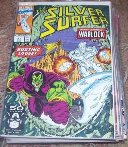 Silver Surfer #47 (Mar 1991, Marvel thanos drax gamora warlock soul gems AVENGER