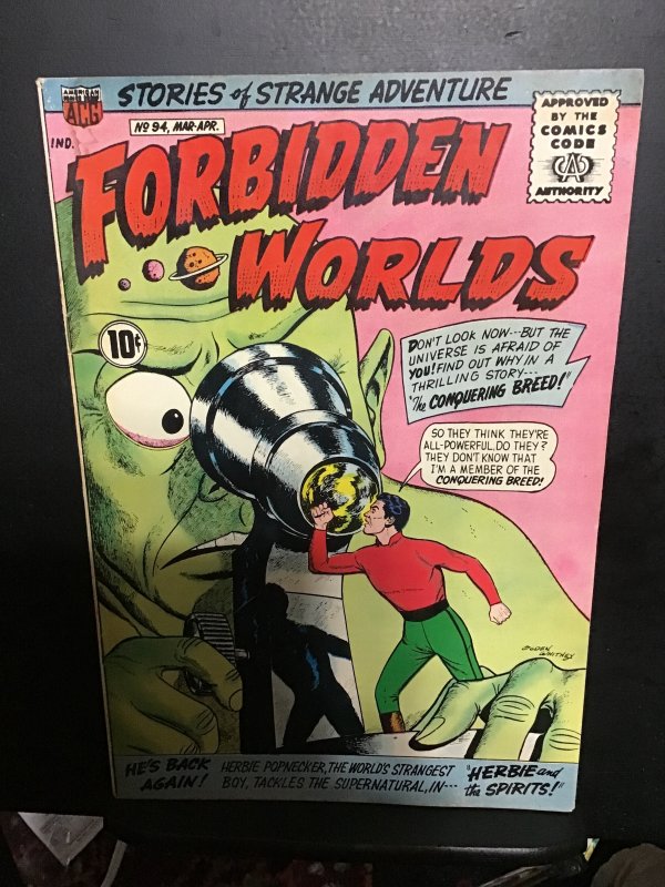 Forbidden Worlds #94 (1961) Herbie Popnecker wow! Affordable grade VG+ Wow!