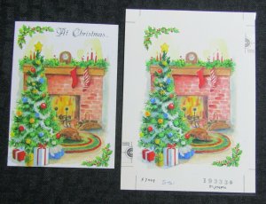 AT CHRISTMAS The Joy That You Bring Fireplace 5x6.5 Greeting Card Art #X7009