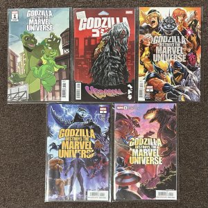 Godzilla Destroys The Marvel Universe #1,2,3,4,5 Set NM Comics