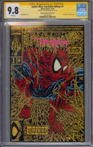 SPIDER-MAN FACSIMILE EDITION #1 CGC 9.8 SS SIGNED TODD MCFARLANE SHATTERED GOLD