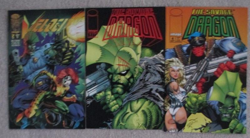 SAVAGE DRAGON #1 & #4, VELOCITY #2 - 3 Issue Lot - From Image Comics