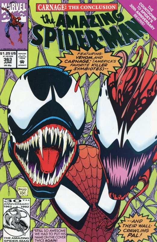 The Amazing Spider-Man #363 (1992)Carnage Venom Comic Book VF 8.0