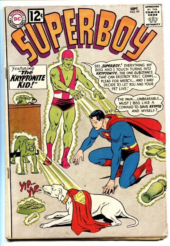 SUPERBOY COMICS #99 DC COMICS comic book 1962-KRYPTO KRYPTONITE VG