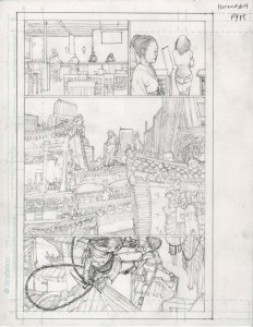 Katana #4 pg 15 DC New 52-Justice League Original Penciled art by ALEX SANCHEZ