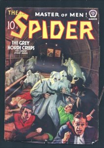 Spider 3/1938-Popular-The Grey Horde Creeps- John Howitt cover depicts Hood...