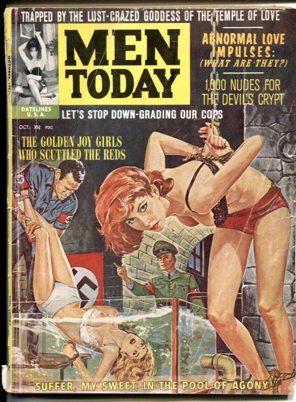 Men Today October 1962- water torture cover- cheesecake