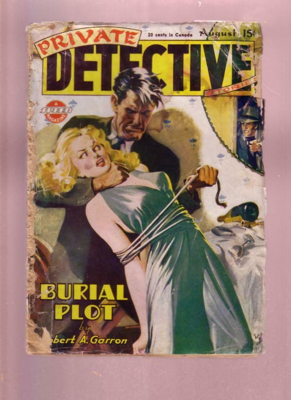 PRIVATE DETECTIVE STORIES-AUG 1945-GOOD GIRL ART-PULP FR