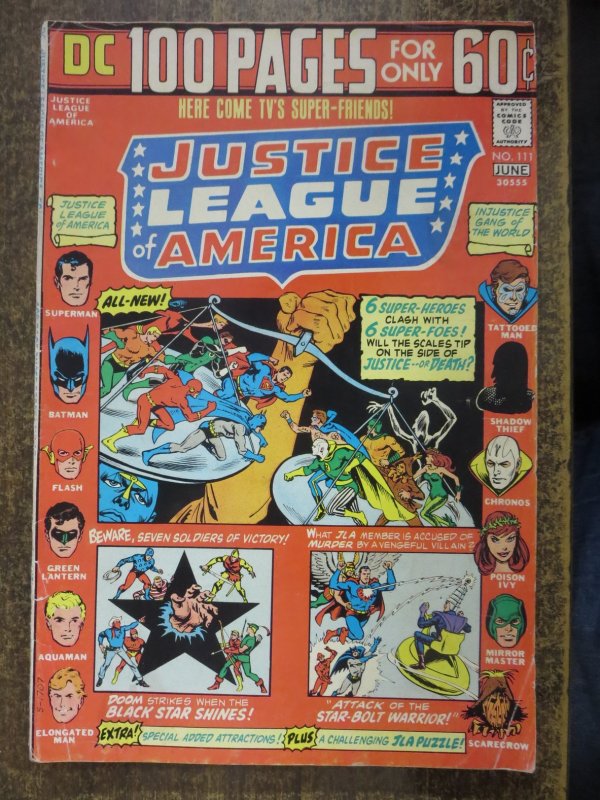 JUSTICE LEAGUE OF AMERICA 111 G June 1974 COMICS BOOK