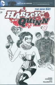 RED CROSS HARLEY QUINN ART CHARLOTTE MINI CON 2013 SIGNED BY DANIEL DIEHL EB200