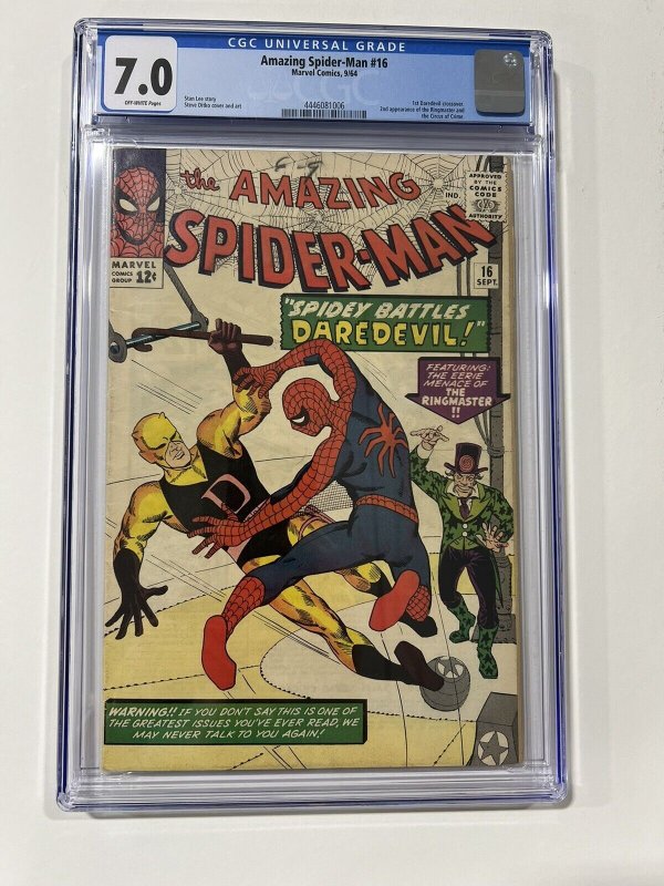 Amazing Spider-Man 16 1964 Cgc 7.0 OW/W pages Marvel Comics