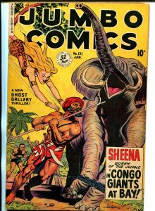 Jumbo #131 1950-Fiction House-Sheena-Hawk-Ghost Gallery-Elephants-VG