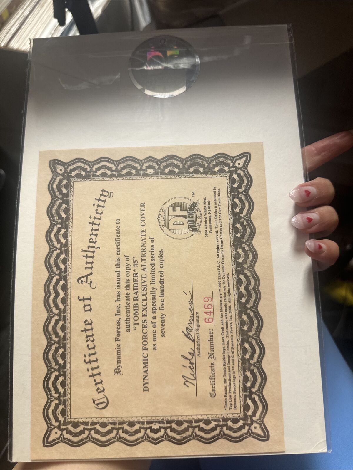 Tomb Raider #5 Exclusive Sealed With Dynamic Forces Certificate of