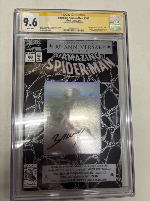 Amazing Spider-Man (1992) # 365 (CGC 9.6) Signed  Mark Bagley  * 1st App