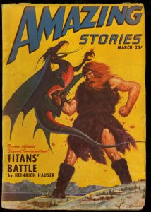 PULP:  AMAZING STORIES 1947 MAR-COOL SCI FI PULP FN