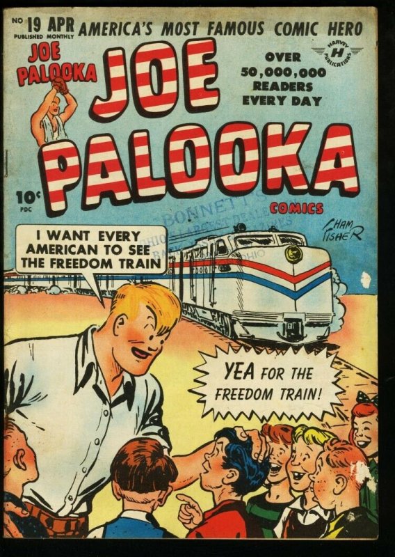 JOE PALOOKA #19-JOE LOUIS PHOTO INSIDE-HAM FISHER VG 