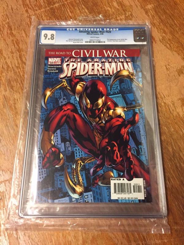 The Amazing Spider-Man # 529 CGC Graded 9.8 Marvel Comic Book Civil War Armor