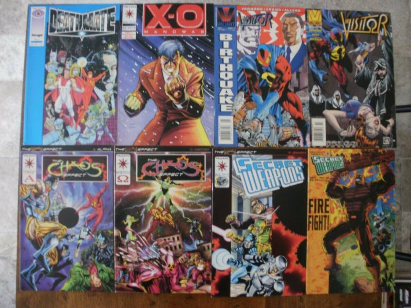 8 VALIANT Comic: DEATHMATE X-O MANOWAR THE VISITOR CHAOS EFFECT SECRET WEAPONS