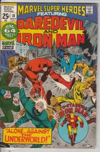 Marvel Super-Heroes Featuring Daredevil and Iron Man #31 (Nov-71) FN/VF Mid-H...