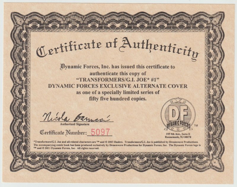 Transformers/G.I. Joe #1 Dynamic Forces Edition (Aug 2003, Dreamwave), NM (9.4)