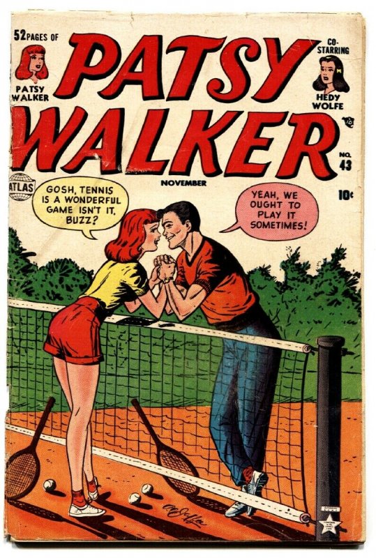 Patsy Walker #43 tennis cover 1948-Atlas-Hedy Wolf-Al Jaffee-paper dolls 