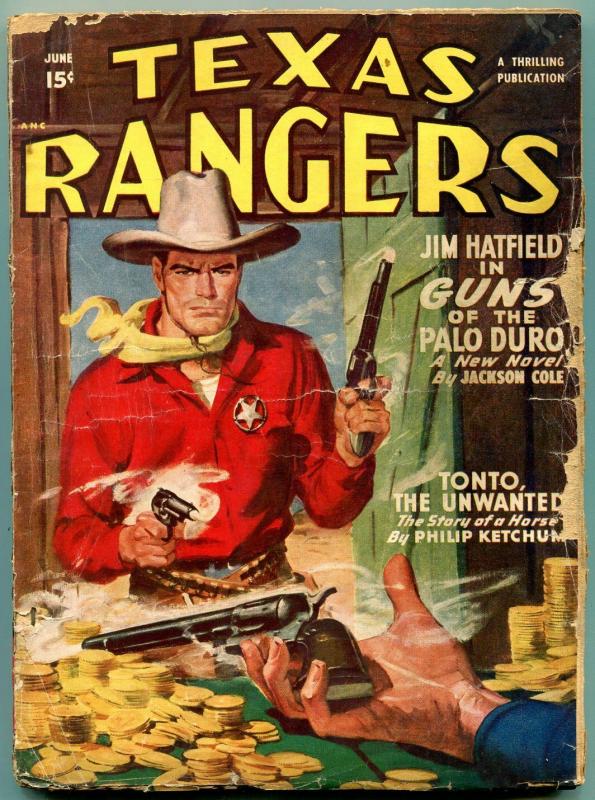 Texas Rangers Pulp June 1950- Jim Hattfield- Western G/VG