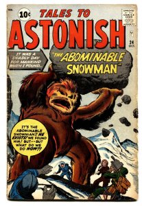 TALES TO ASTONISH #24 comic book 1961-MARVEL-JACK KIRBY-ABOMINABLE SNOWMAN