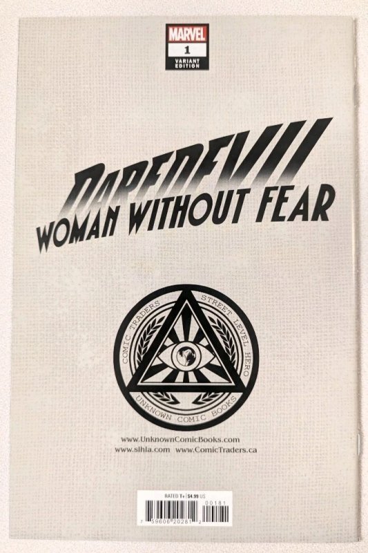 DAREDEVIL WOMAN WITHOUT FEAR #1 NM UNKNOWN COMICS MARCO MASTRAZZO VIRGIN VARIANT