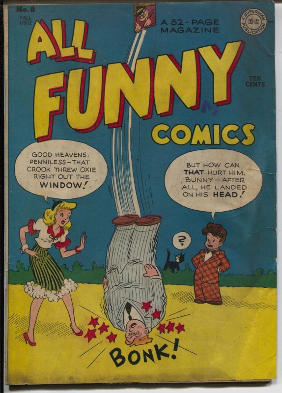 All Funny Comics #8 1945-DC-Penniless Palmer-Dover & Clover-Genius Jones-VG-