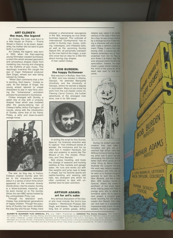(1987) Gumby’s Summer Fun Special #1: COPPER AGE! WE COMBINE SHIPPING! (8.5/9.0)