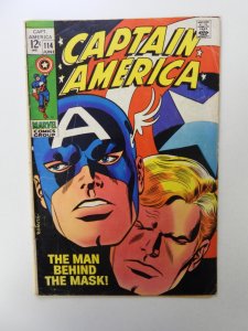 Captain America #114 (1969) VG- condition 1 spine split