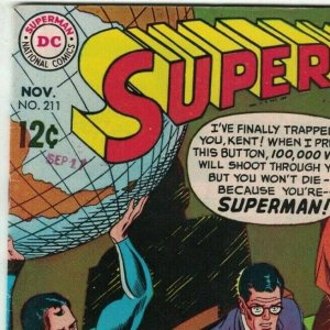 Superman (1st Series) #211 VG; DC | low grade comic - save on shipping - details