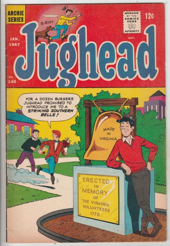 Jughead, Archie's Pal #140 (Jan-67) VF- High-Grade Archie, Betty, Veronica, R...