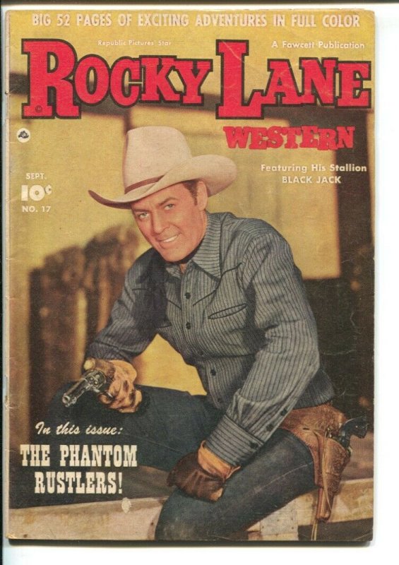 Rocky Lane Western #17 1950-Fawcett- B-Western movie star photo cover-FN- 