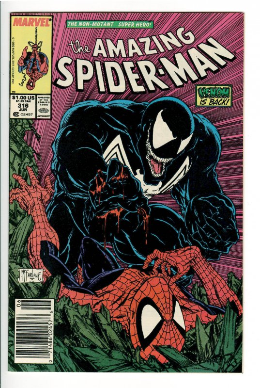 AMAZING SPIDERMAN 316 NM 9.8 RARER NEWSSTAND!  1st FULL COVER APP.VENOM!!