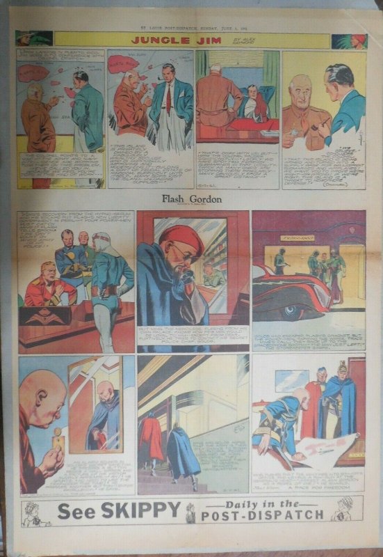 Flash Gordon Sunday by Alex Raymond from 6/1/1941 Large Full Page Size !