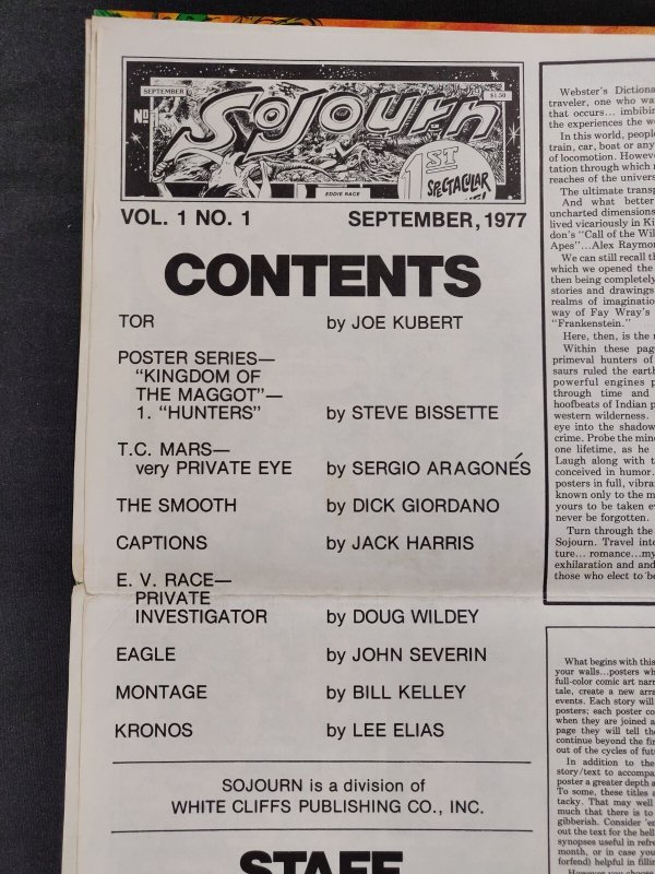 Sojourn #1 SEPT 1977 - Newspaper Format Comic - Signed 7x by Featured Artists.