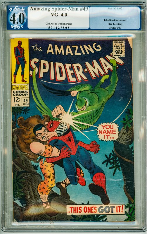 The Amazing Spider-Man #49 (1967) PGX 4.0! Glue on back of slab